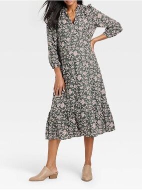 The nines by Hatch floral long sleeve maternity maxi dress